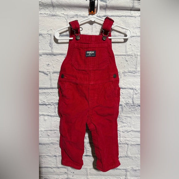 Vtg OshKosh B'gosh Kids Red Vestbak Corduroy Overalls, Size 18 months - Picture 2 of 8